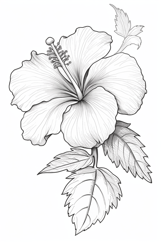 sketch of a hibiscus flower