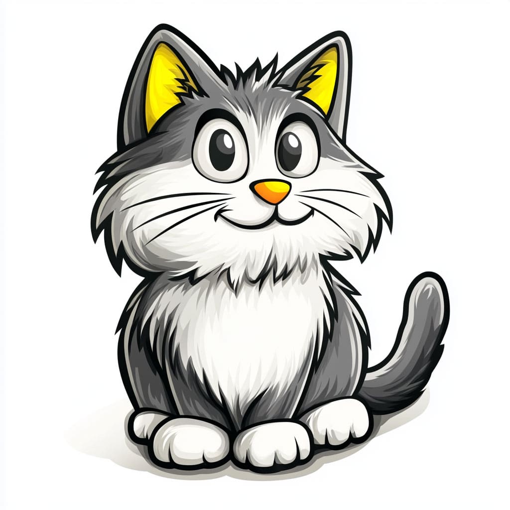 logo of a fluffy cat