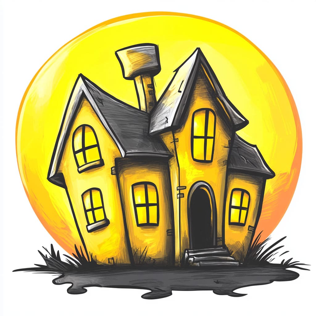 logo of a haunted house