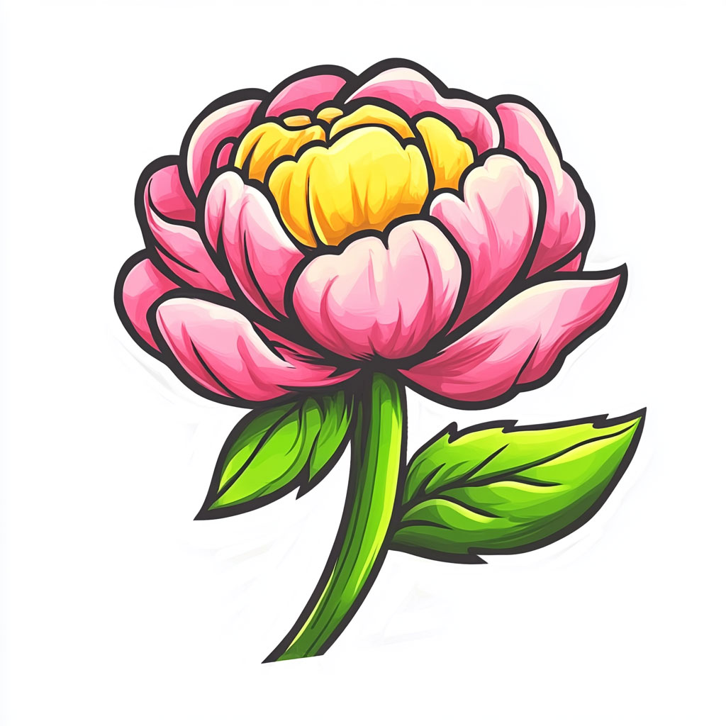 logo of a peony flower