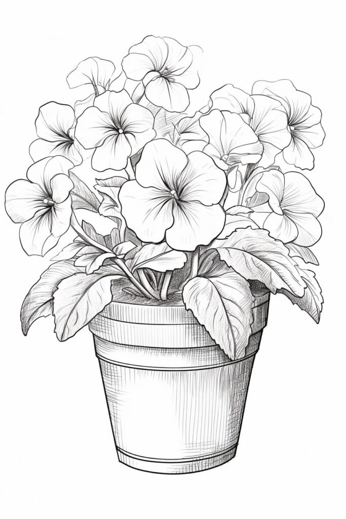 potted petunias