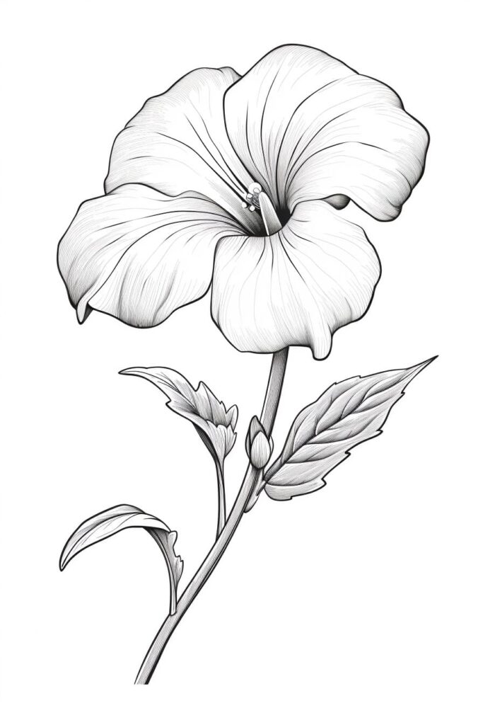 sketch of a petunia flower