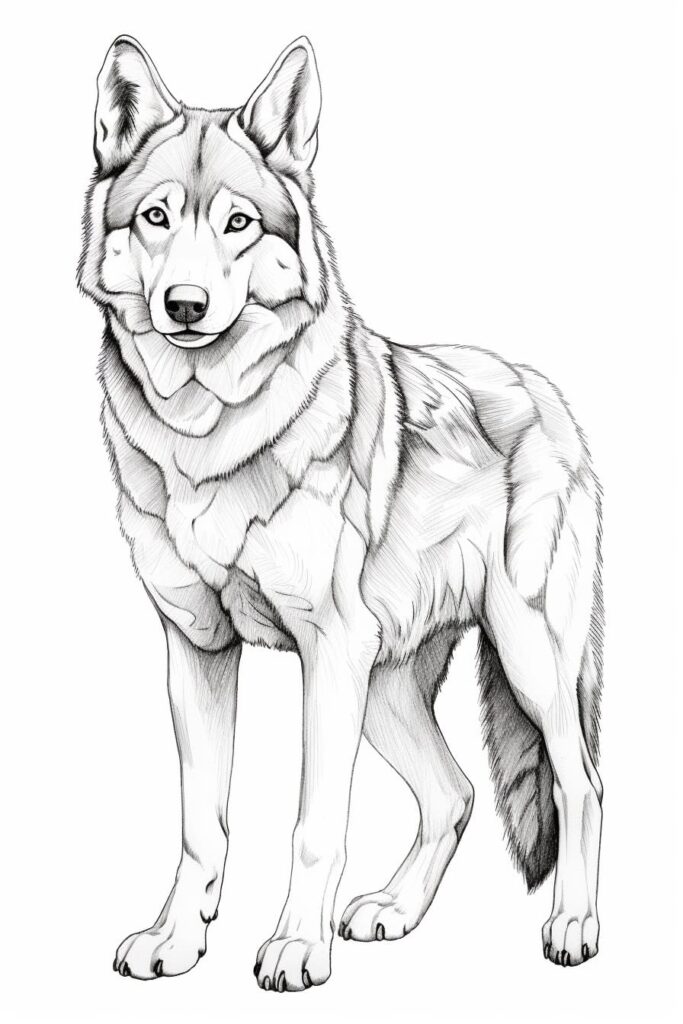 red wolf sketch