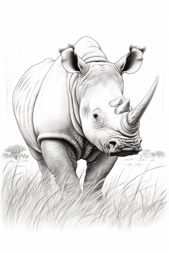 rhinoceros in the grass