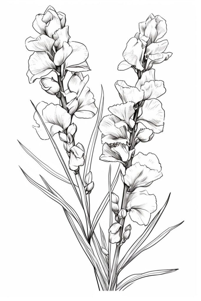 sketch of a snapdragon