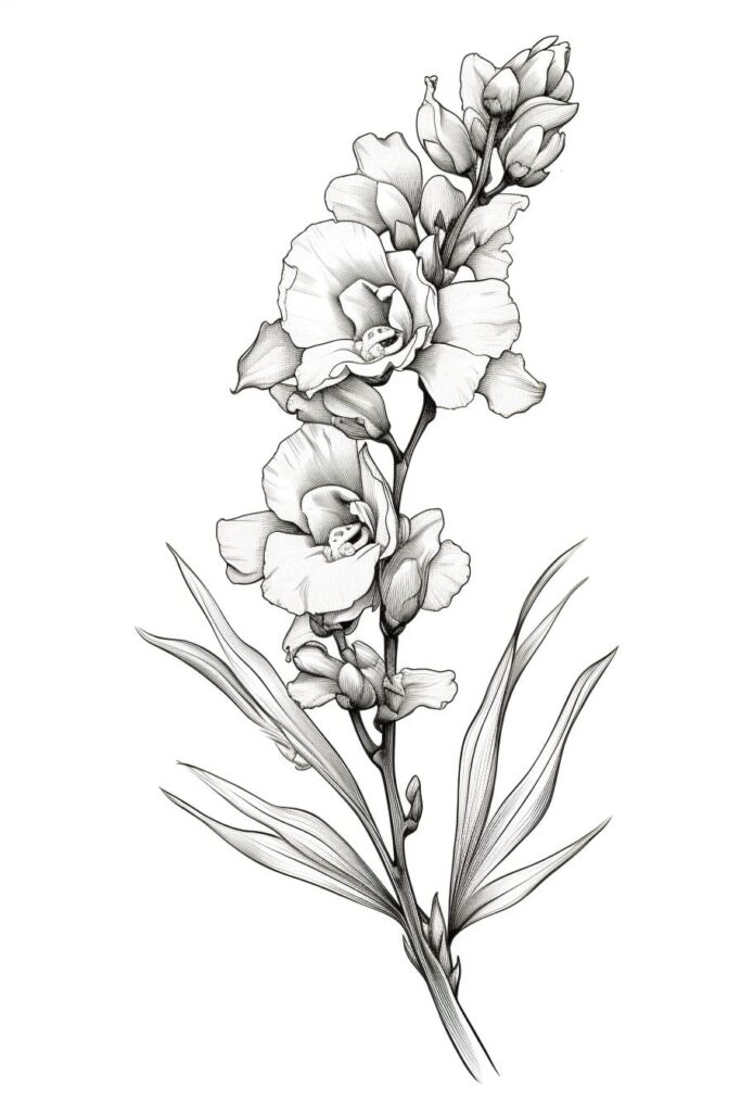 snapdragon flower sketch