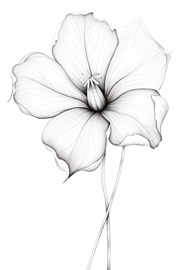 sketch of a flower petal