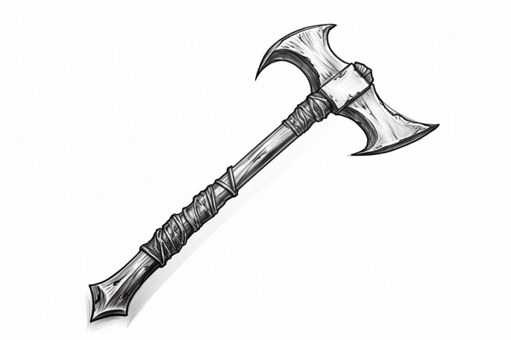 drawing of a battle axe