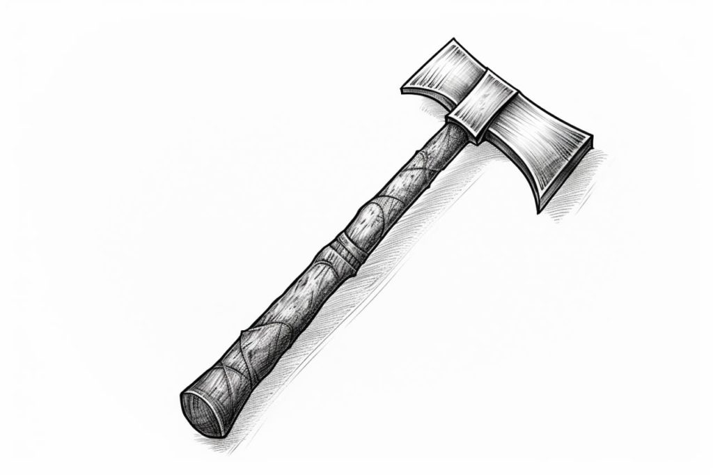 sketch of an axe