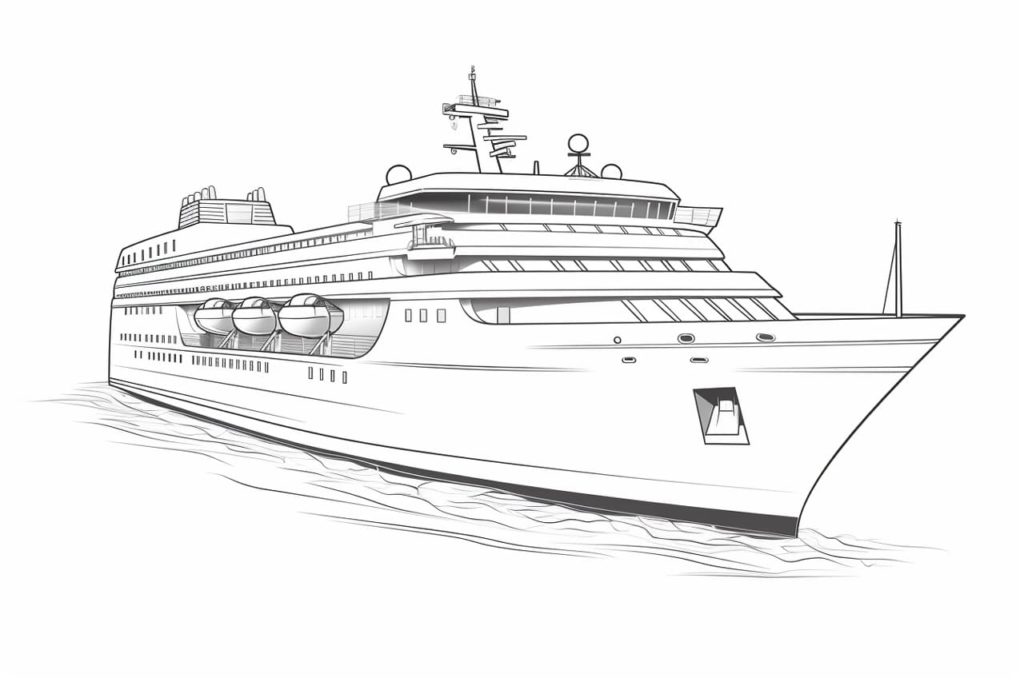 drawing of a cruise ship