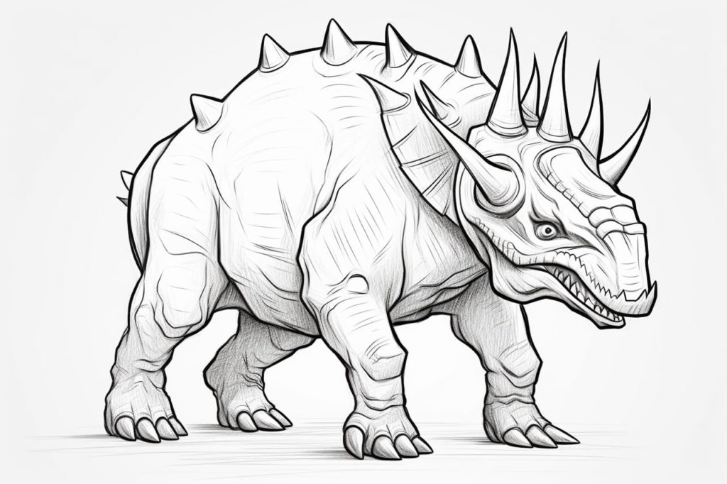 sketch of dinosaur