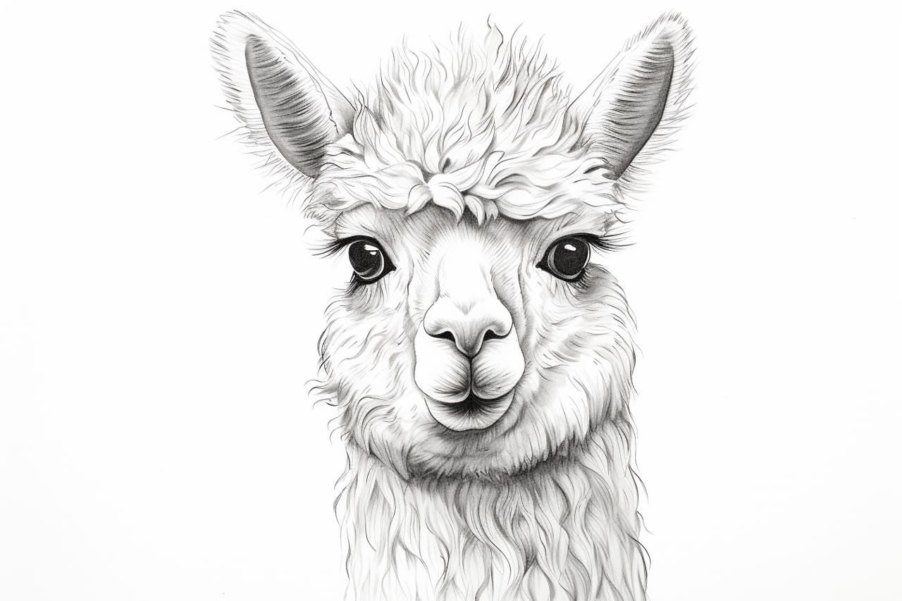 how to draw an alpaca