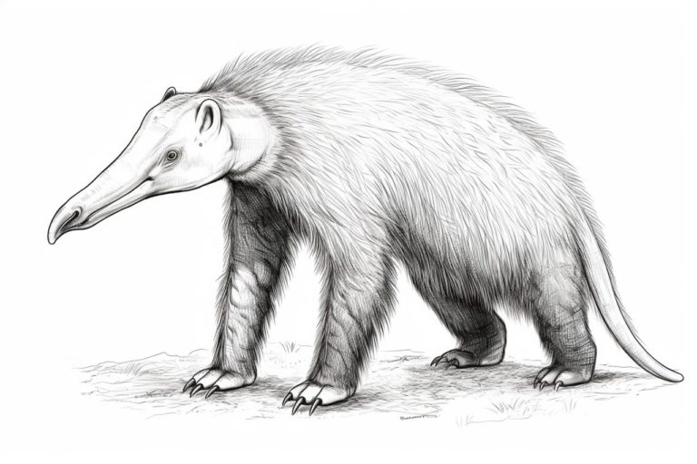 how to draw an anteater