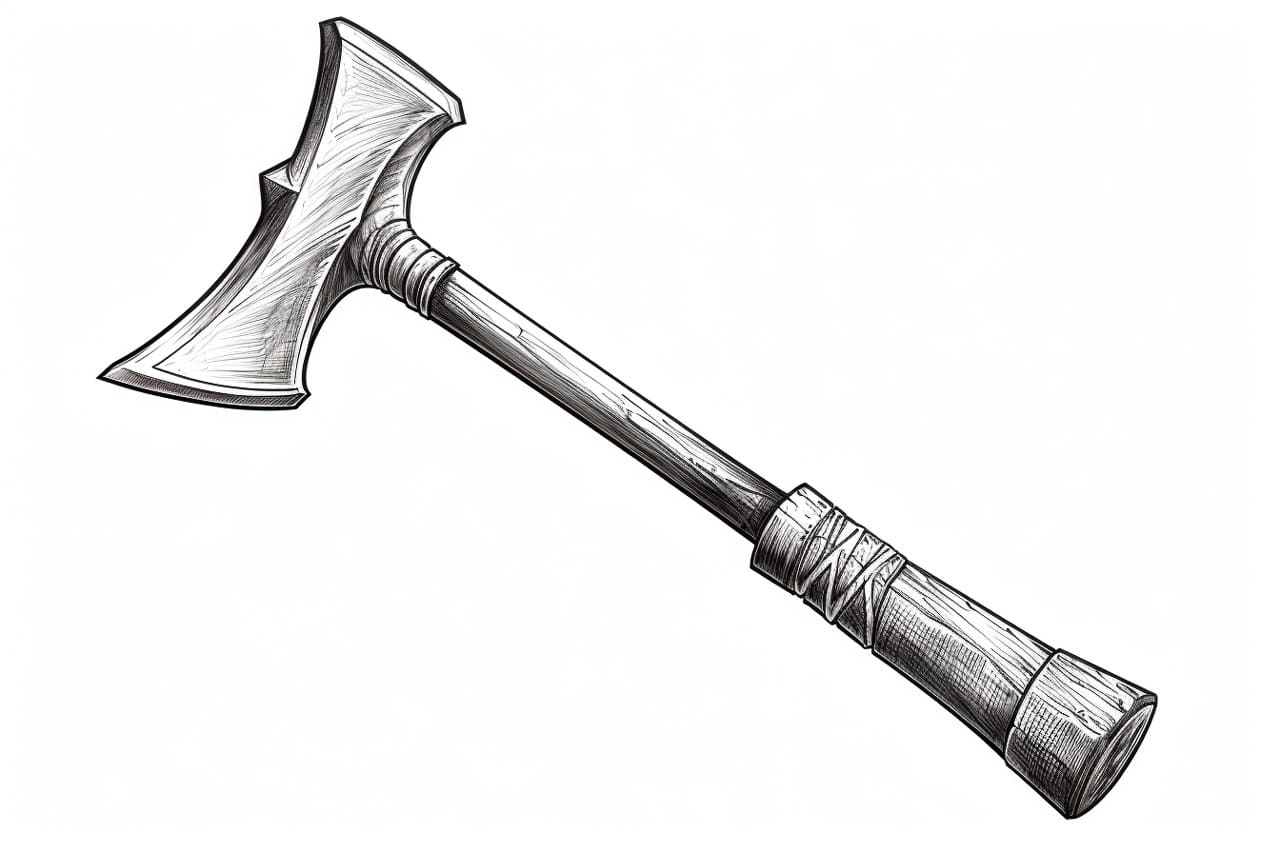 how to draw an axe