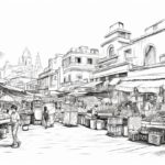 how to draw a city market