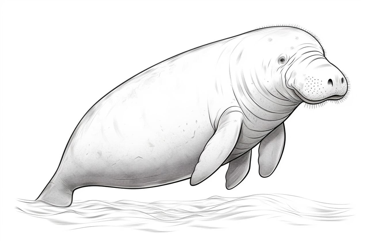 how to draw a dugong