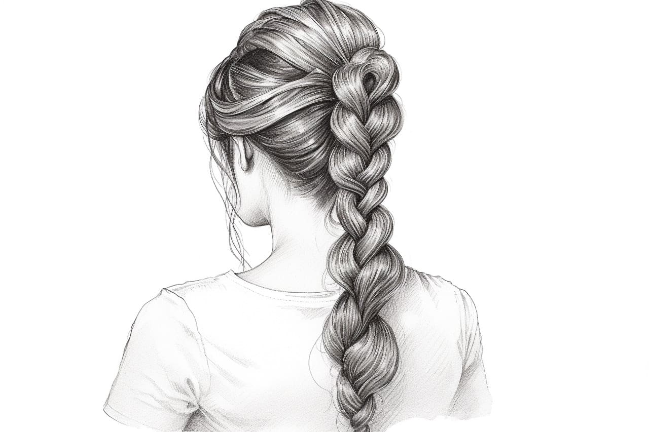 how to draw a french braid