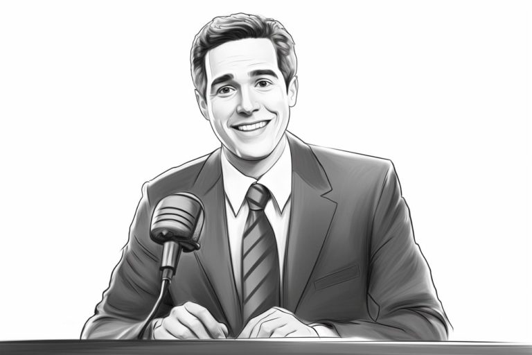 how to draw a game show host