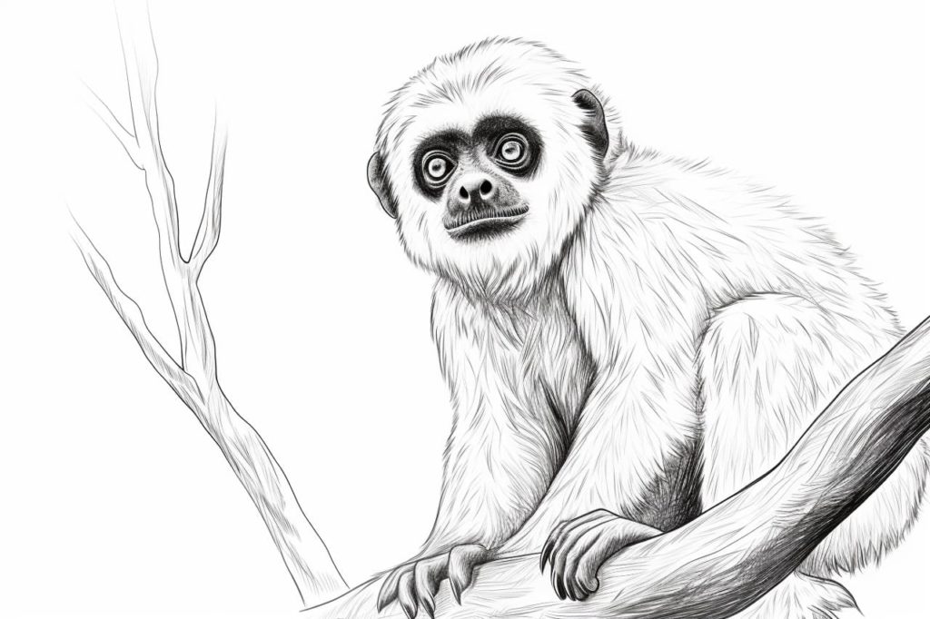 How To Draw A Gibbon Yonderoo