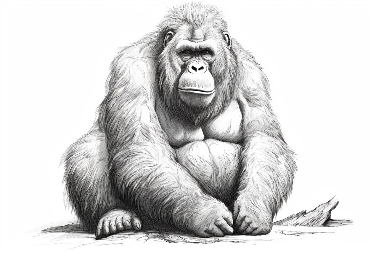 how to draw an orangutan