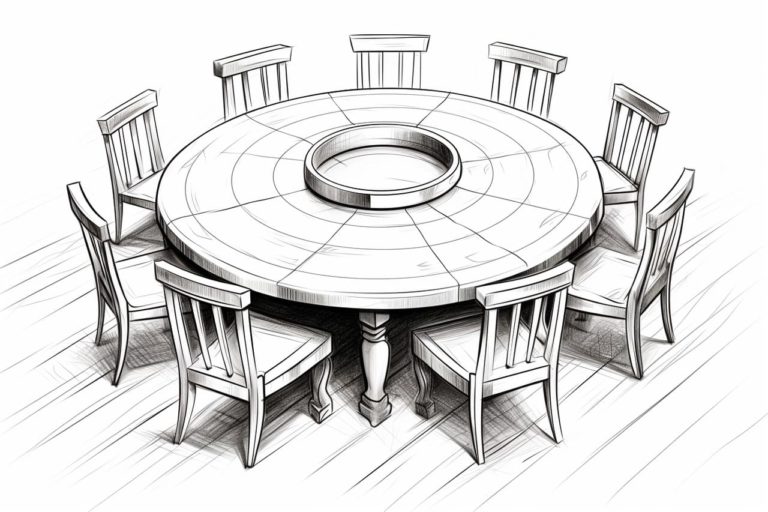 how to draw a round table