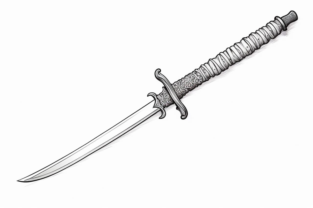 how to draw a samurai sword