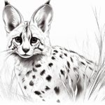 how to draw a serval