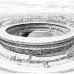 how to draw a soccer stadium