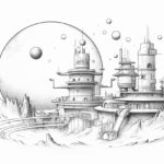 how to draw a space colony