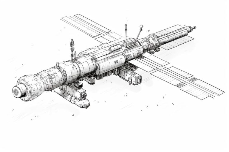 how to draw a space station