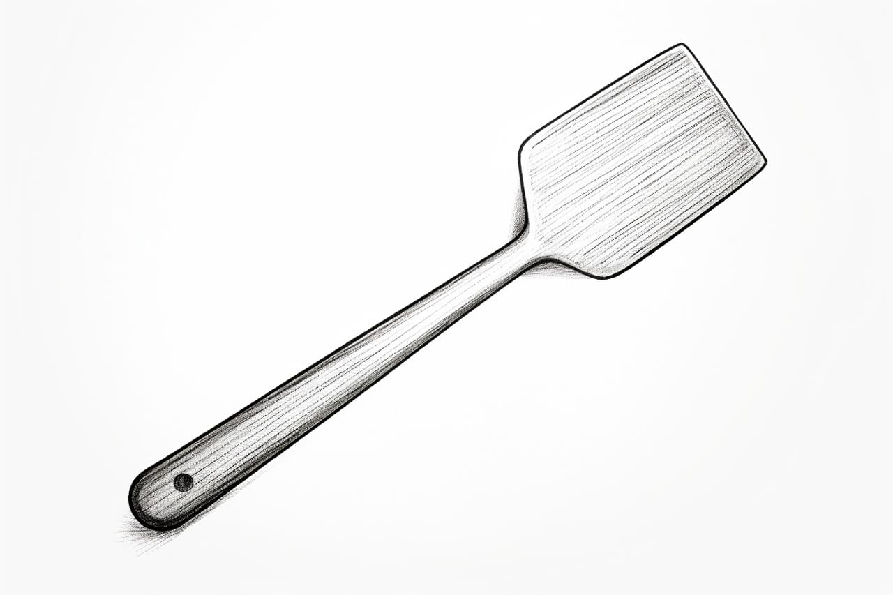 how to draw a spatula