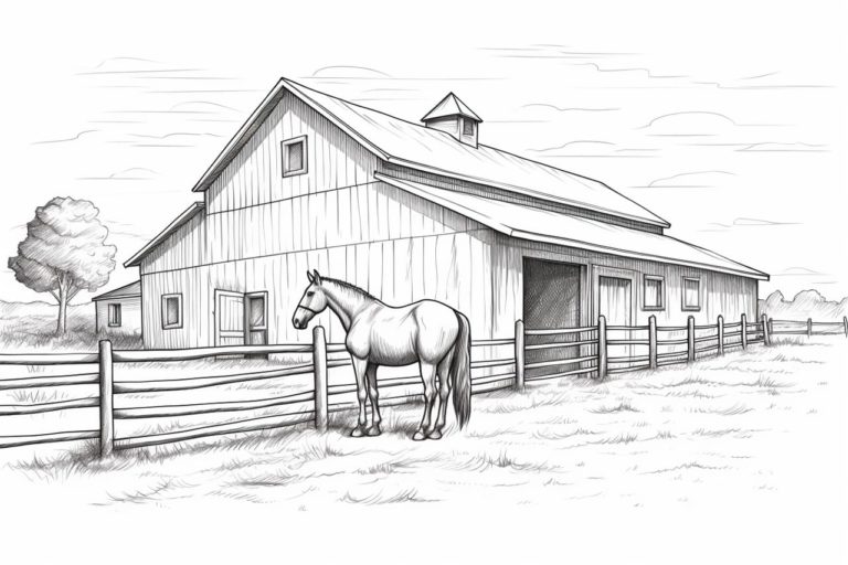 how to draw a stable