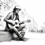 how to draw a street performer