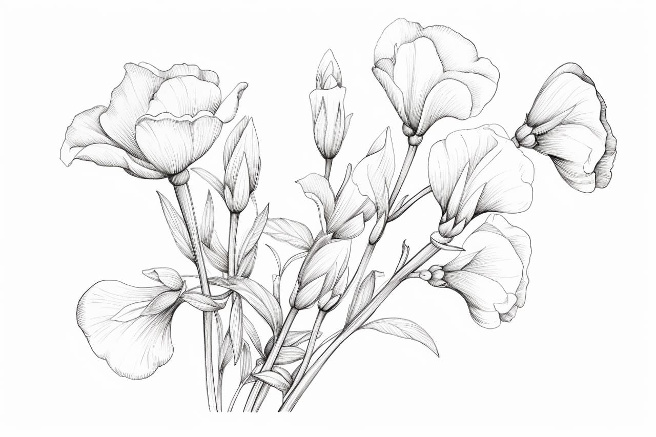 how to draw a Sweet Pea
