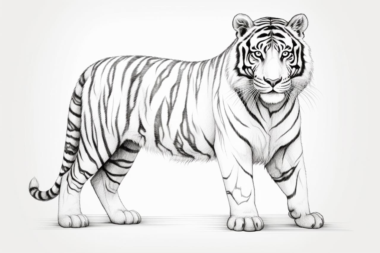 How to draw a tiger