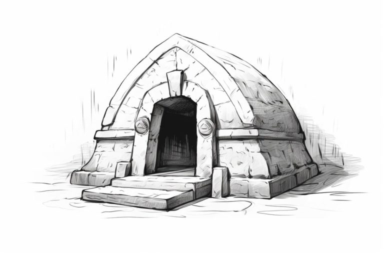 how to draw a tomb