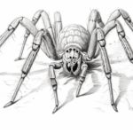 how to draw a wolf spider
