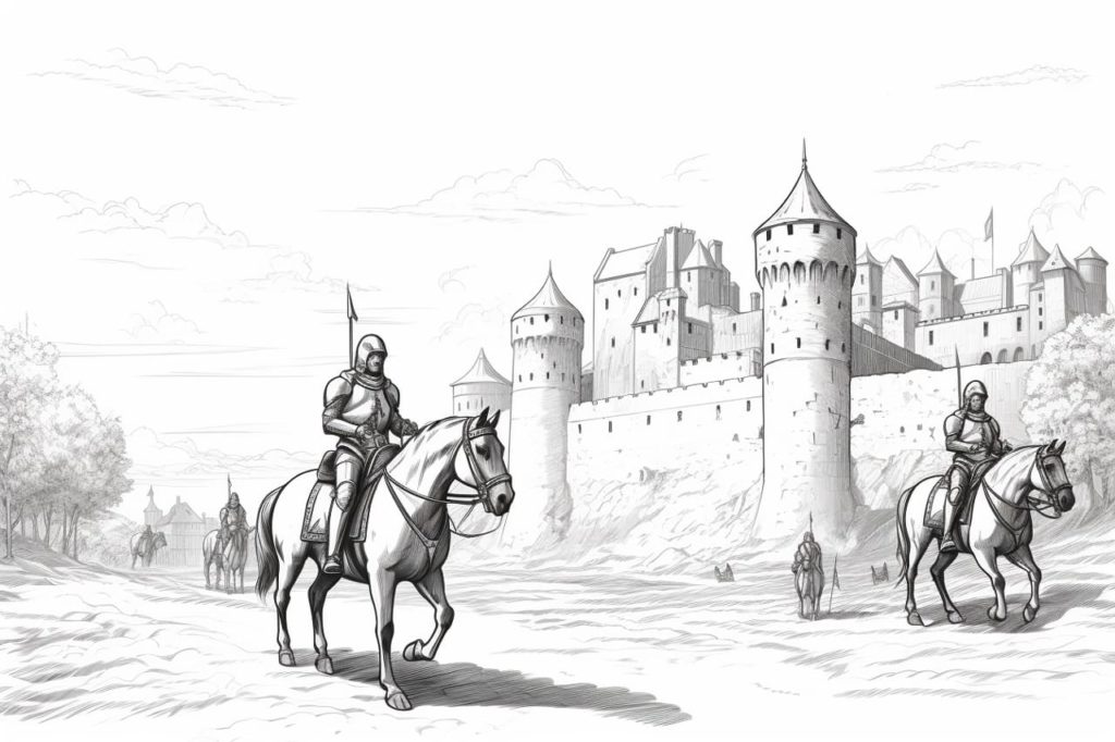 knights riding horseback