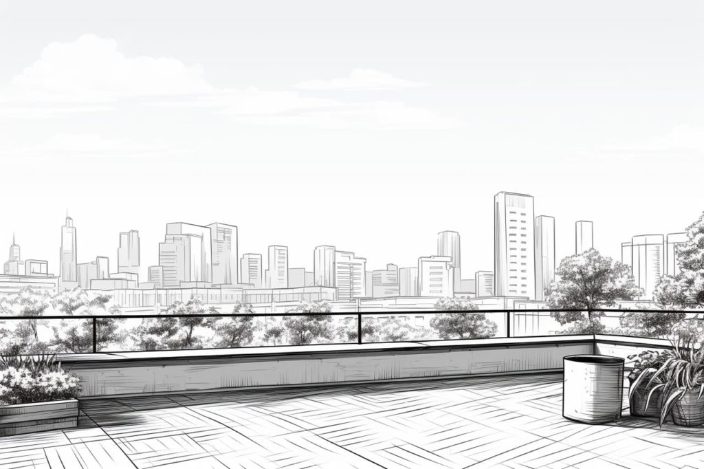 rooftop garden drawing