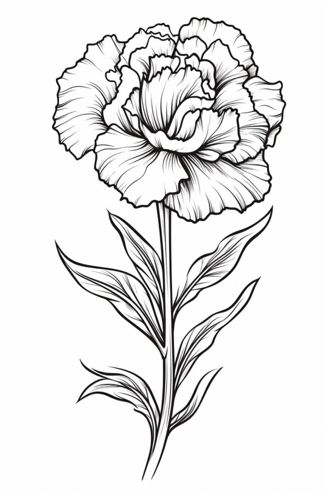 carnation flower drawing