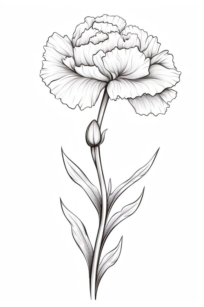 carnation flower sketch