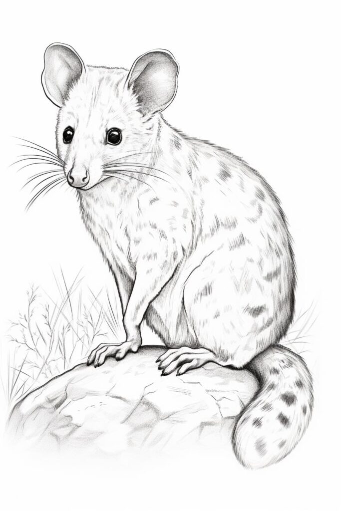 sketch of a quoll