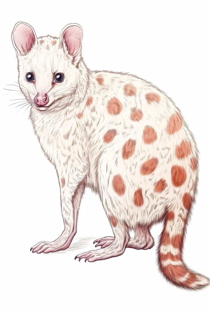 color sketch of a quoll