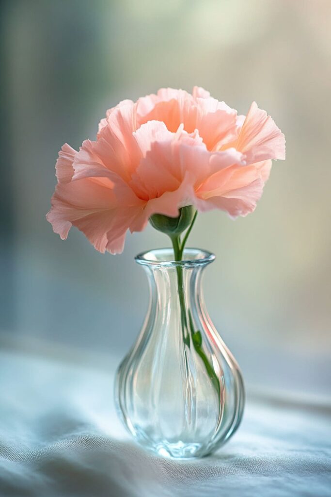 pink carnation in a vase