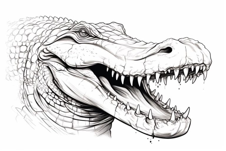How to Draw an Alligator Head