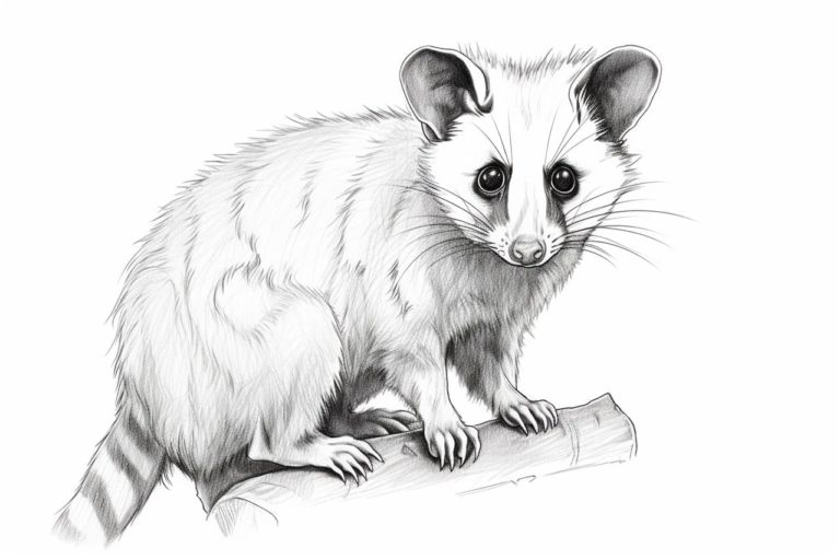 how to draw an opposum