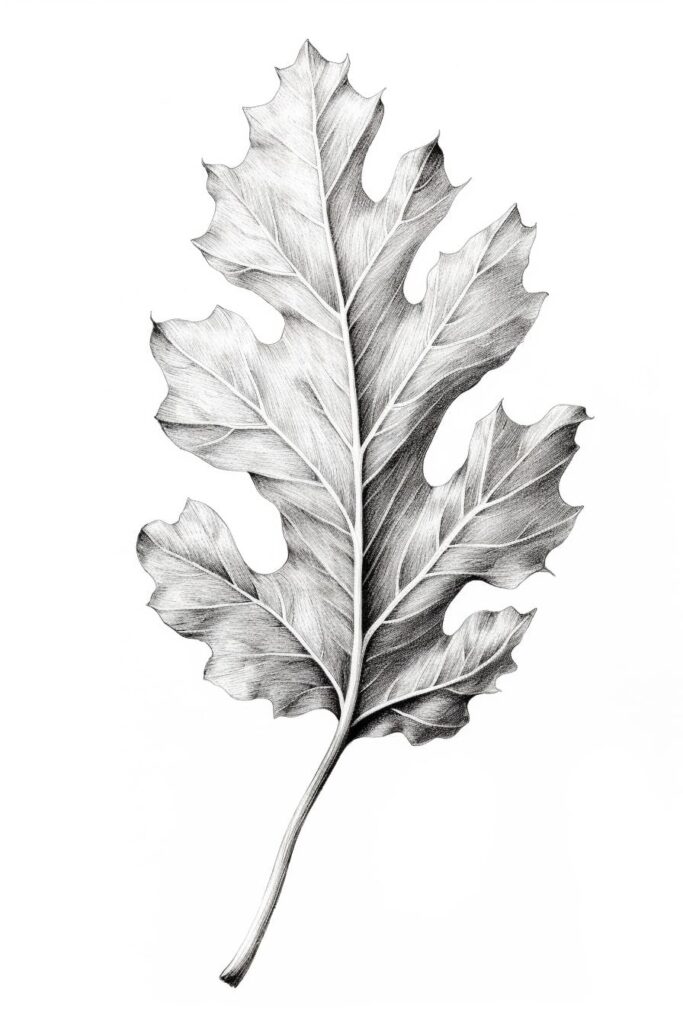 oak leaf drawing