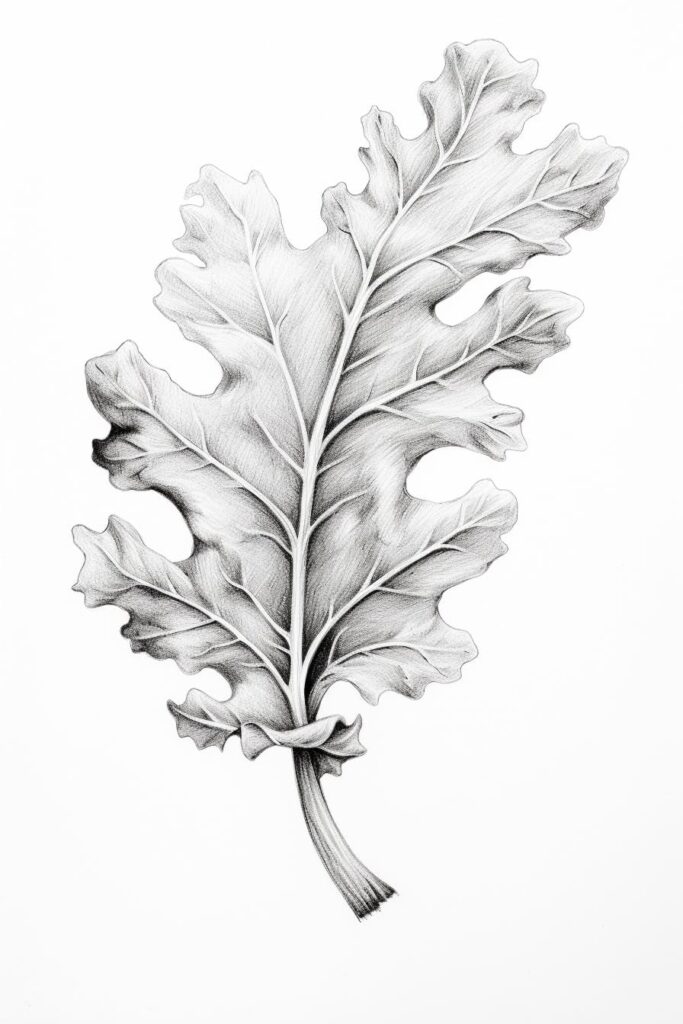 oak leaf sketch