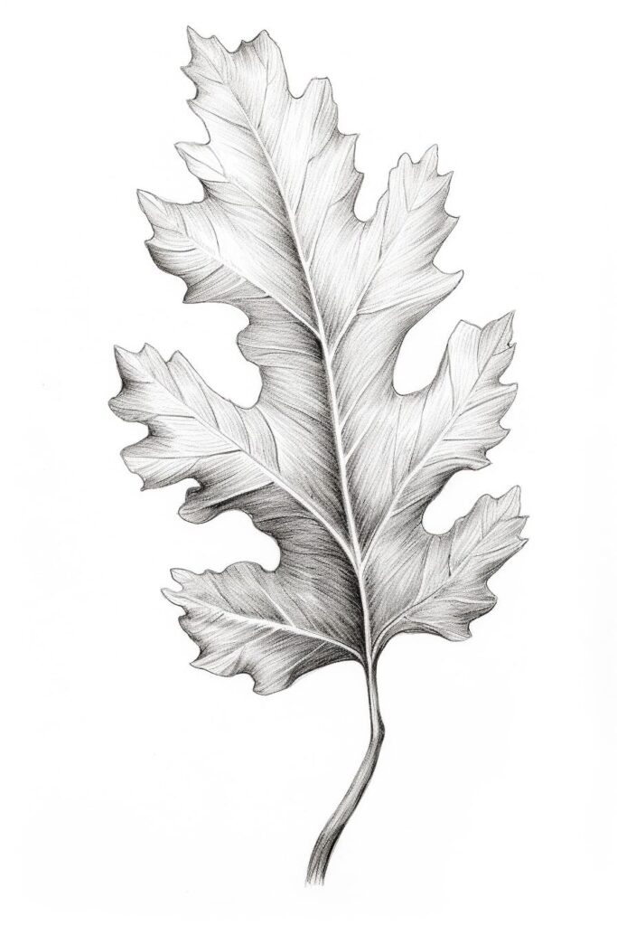 sketch of an oak leaf