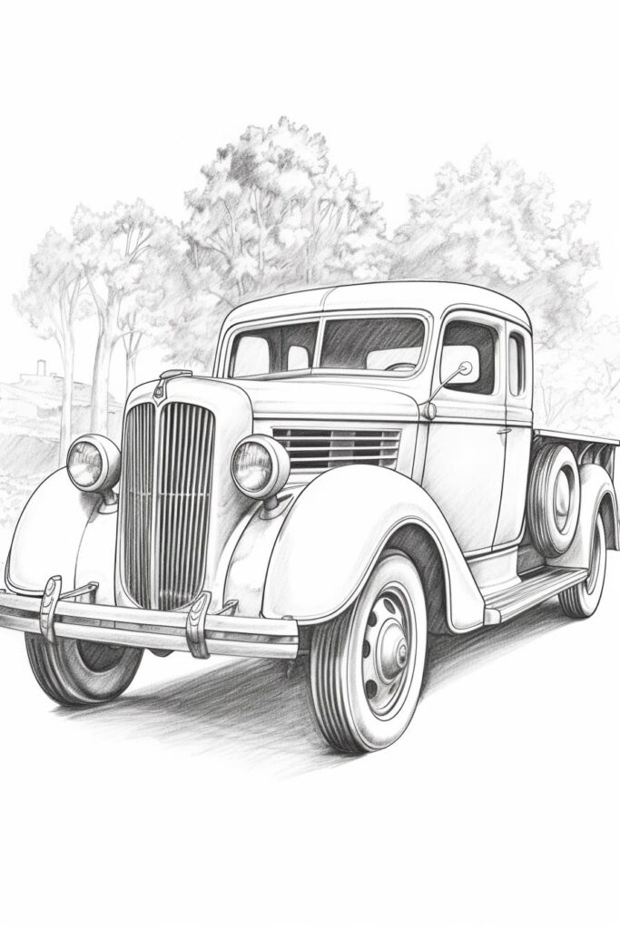 sketch of an old truck